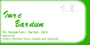 imre bardun business card